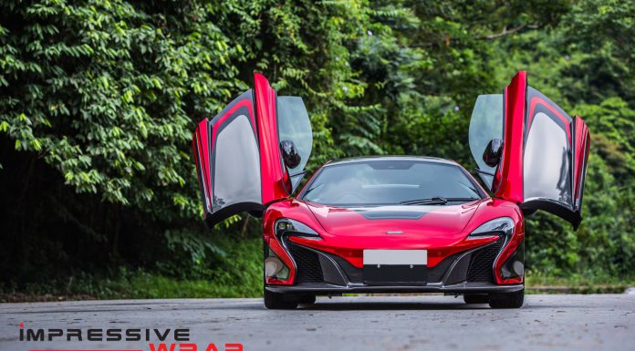 Red Chrome McLaren 650S Spider by Impressive Wrap Hong Kong 