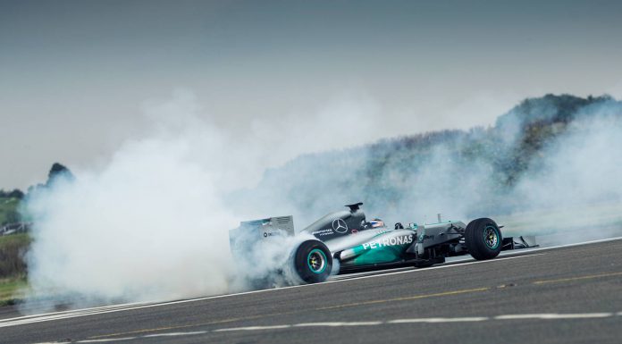 Mercedes AMG F1 Car Hits 192.6 mph at Edinburgh Airport