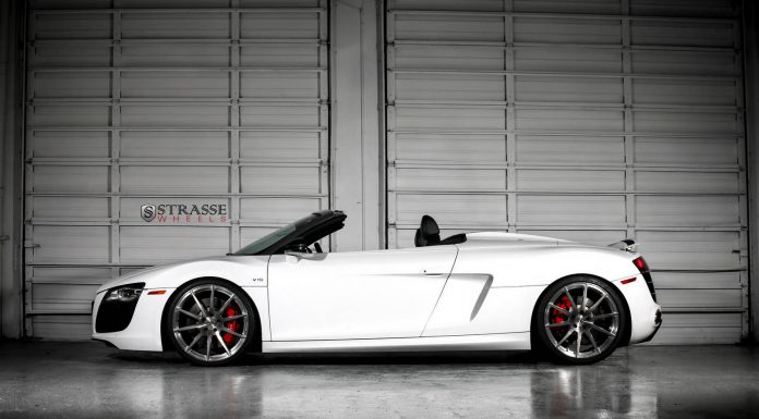 Ibis White Audi R8 V10 Spyder with Strasse Wheels