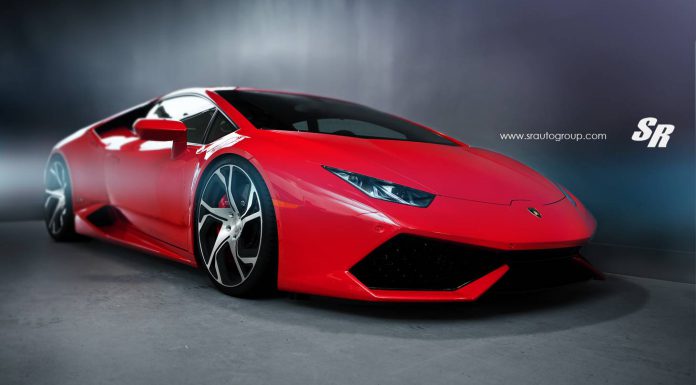 Red Lamborghini Huracan with Silver PUR Wheels 