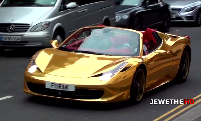 Video: Chrome Gold Ferrari 458 Spider in London - GTspirit