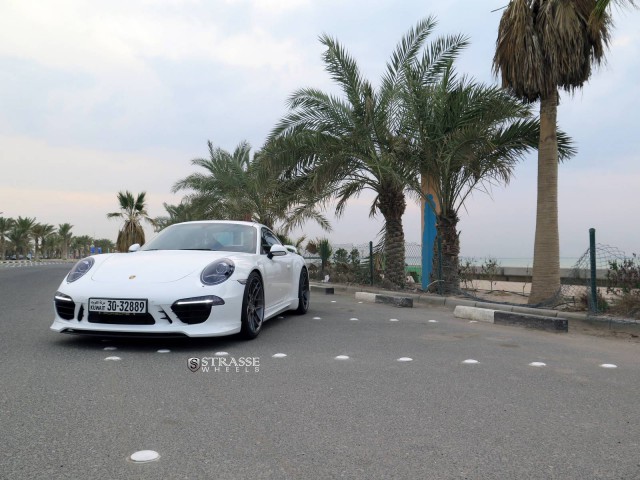 White Metallic Techart 911 Carrera GTS with Strasse Wheels