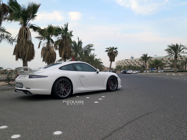 White Metallic Techart 911 Carrera GTS with Strasse Wheels