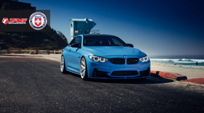 Yas Marina Blue BMW M4 with Brushed Ice HRE Wheels 