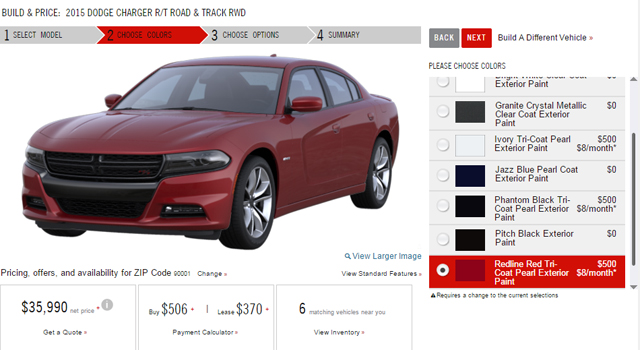 2015 Dodge Charger online configurator