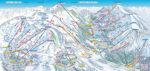 Pistenplan Arosa Lenzerheide Winter 2015