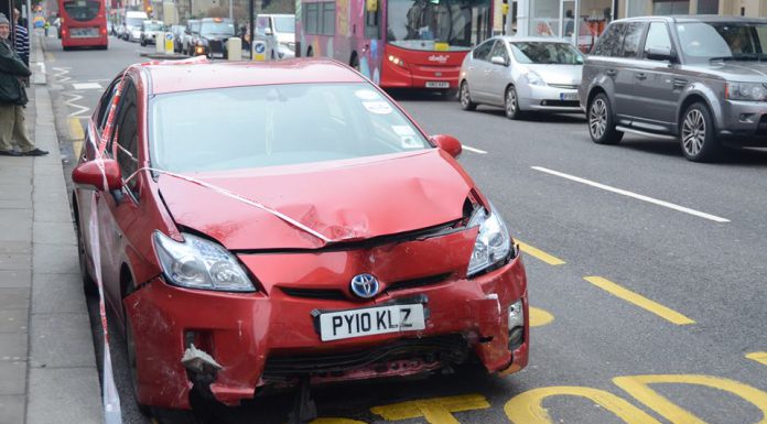 Toyota Prius Crashes into TVR Sagaris 