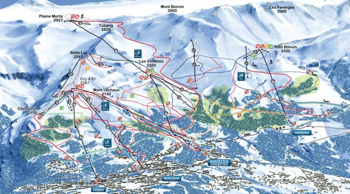 Crans-Montana Piste Plan Map