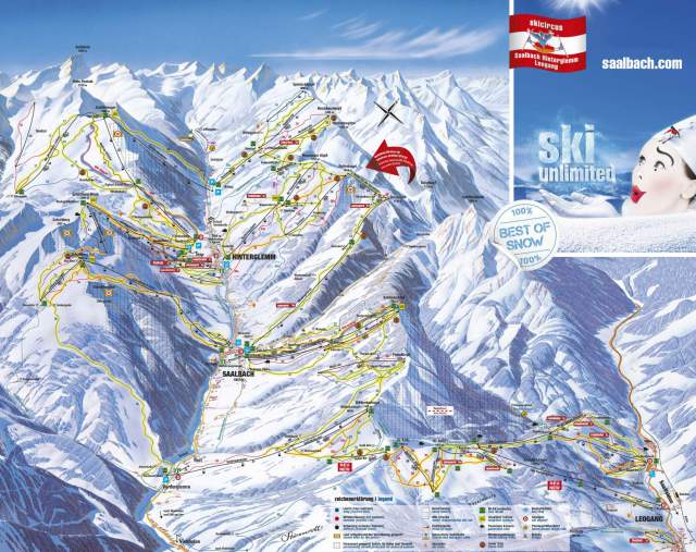 Saalbach-Hinterglemm Piste Plan Map