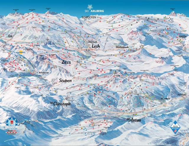 St Anton Lech Zurs Piste Plan Map