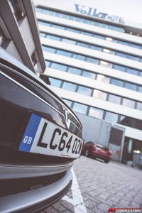 Teslas parked outside Amsterdam's popular Volkshotel