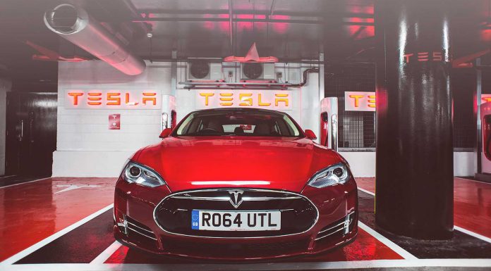 Tesla S supercharging at Westfield in London