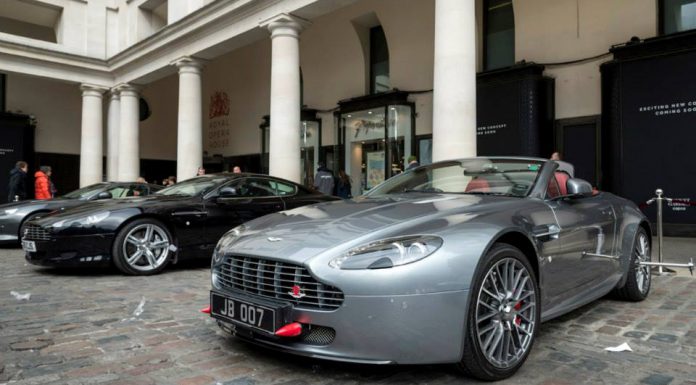 James Bond Aston Martin Cars Displayed on London Streets