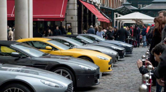 James Bond Aston Martin Cars Displayed on London Streets