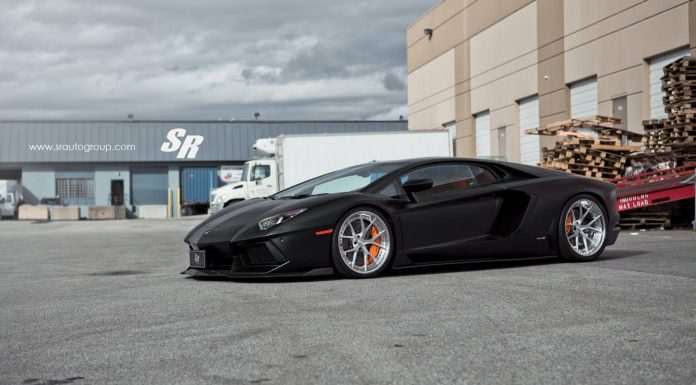 Matte Black Lamborghini Aventador Lowered on PUR Wheels