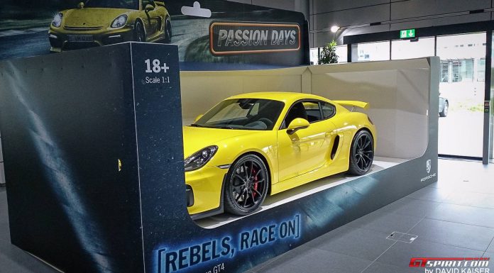 Yellow Porsche Cayman GT4 Toy Car 