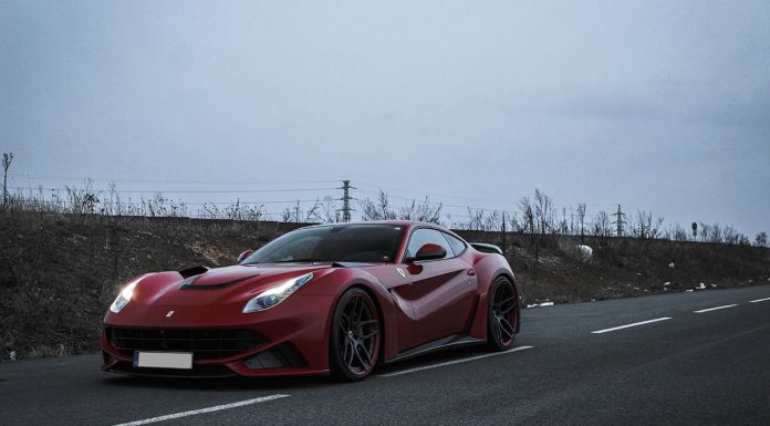 Red Novitec Ferrari F12 N-Largo in the Wild Prague Old Town 