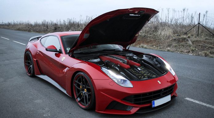 Red Novitec Ferrari F12 N-Largo in the Wild Prague Old Town 