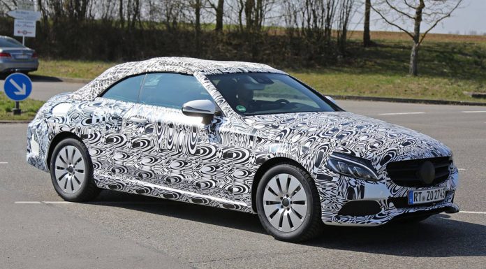 New Mercedes-Benz C-Class Cabrio Spy Shots with Less Camo