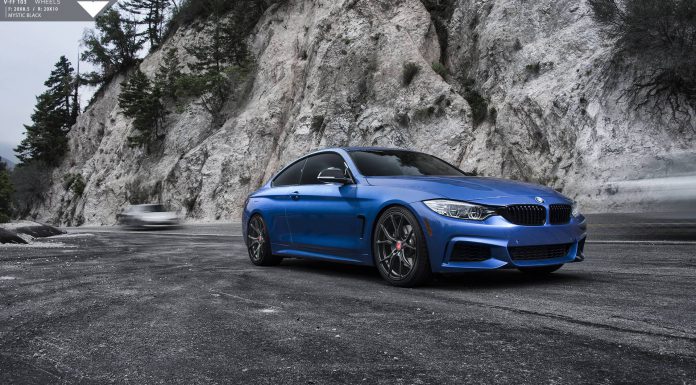 Estoril Blue BMW 4 Series with Carbon Graphite Vorsteiner Wheels