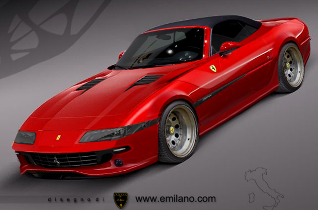 Modern-day Ferrari Daytona Roadster rendered