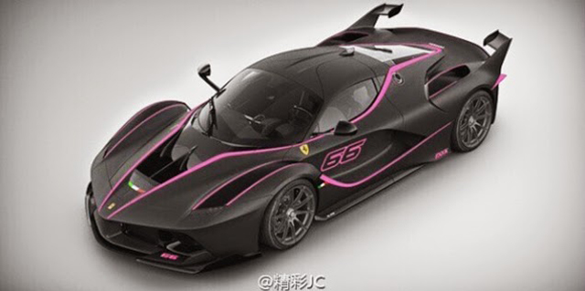 Pink and black LaFerrari FXX K front