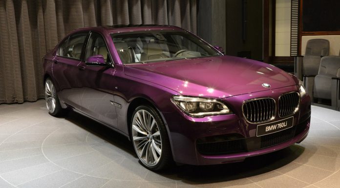 Twilight Purple BMW 760Li in Abu Dhabi
