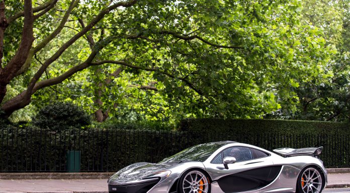 Silver McLaren P1 in London
