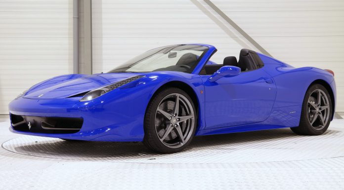 Bugatti Blue Ferrari 458 Spider front