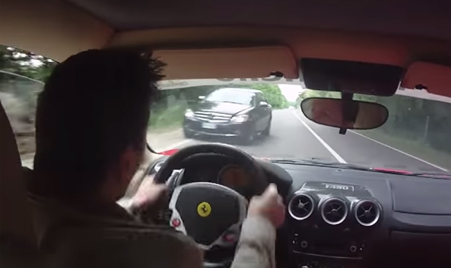 Ferrari F430 nearly crashes in Italy