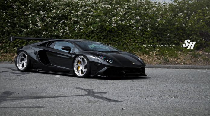 Liberty Walk Lamborghini Aventador with Matte Silver PUR Wheels