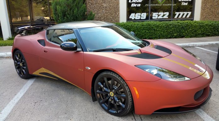 goldRush Rally Lotus Evora Wrapped in Anodized Aluminum Red