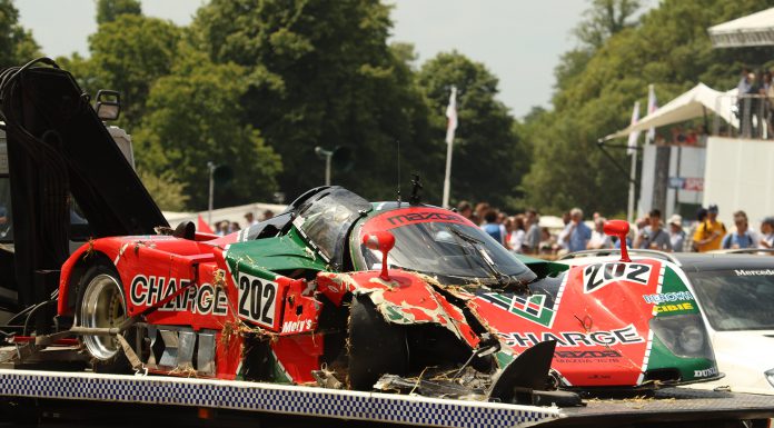 Mazda 767B crash at Goodwood