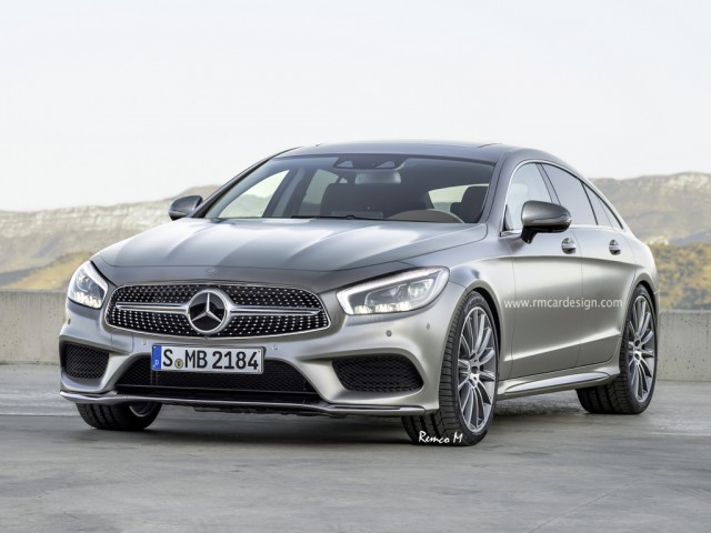 Next-gen Mercedes-Benz CLS rendered front