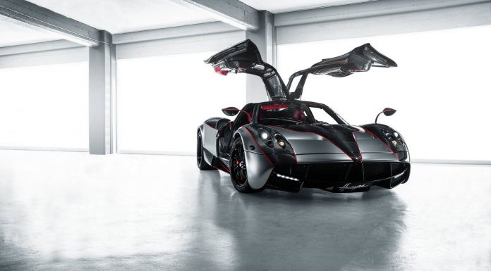 Satin Black Chrome Pagani Huayra with red accents