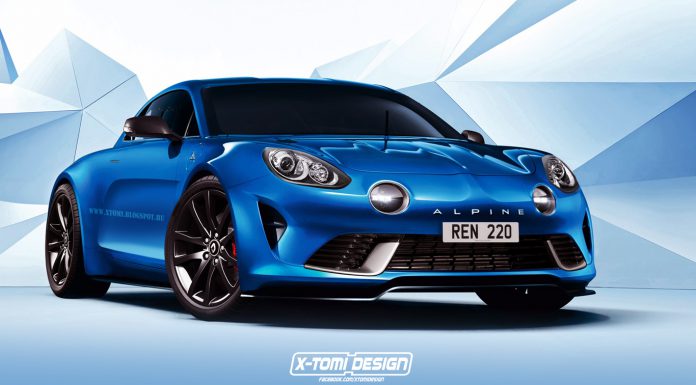 Alpine sports car rendered