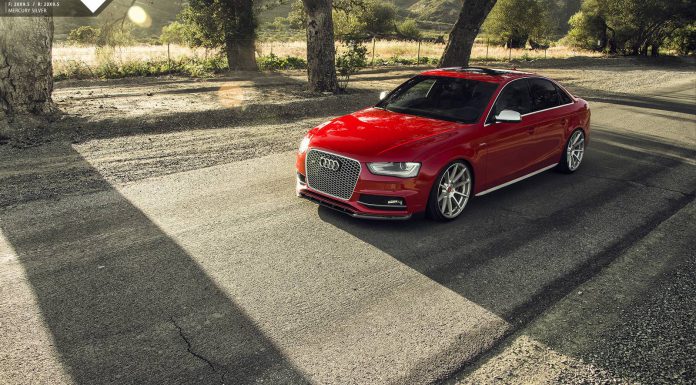 Red Audi S4 with Vorsteiner's New Aero Front Spoiler 