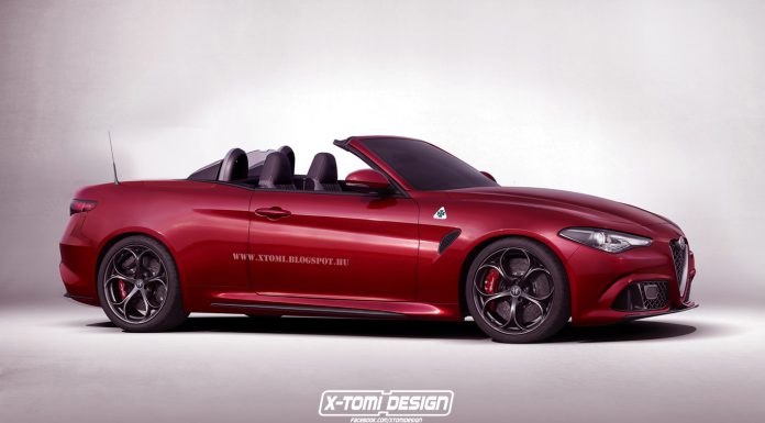 Alfa Romeo Giulia rendered as convertible