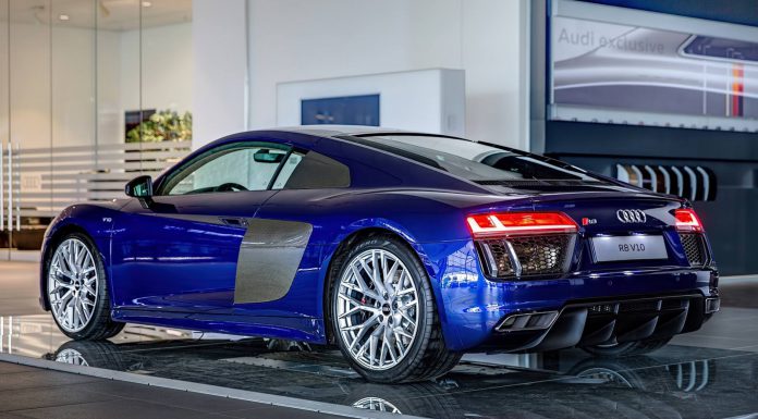 Santorini Blue Audi R8 V10 on display 2