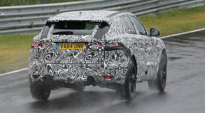 Jaguar F-Pace spied at the Nurburgring rear