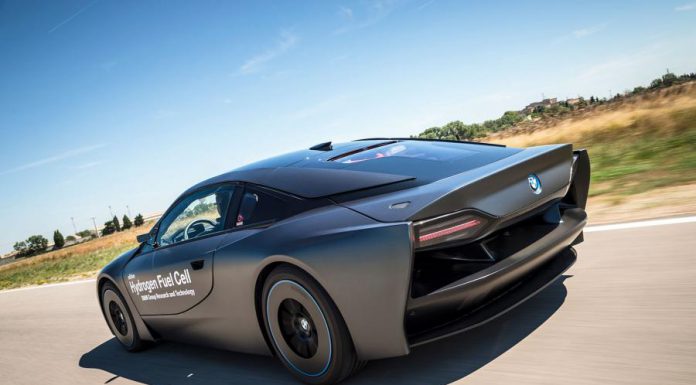 BMW reveals i8 based hydrogen fuel-cell prototype rear