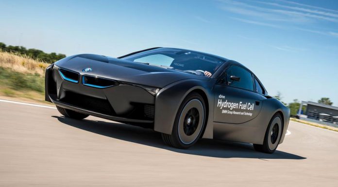 BMW reveals i8 based hydrogen fuel-cell prototype front