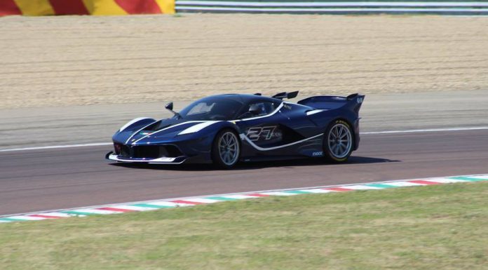 Tour de France Blue Ferrari FXX K side view