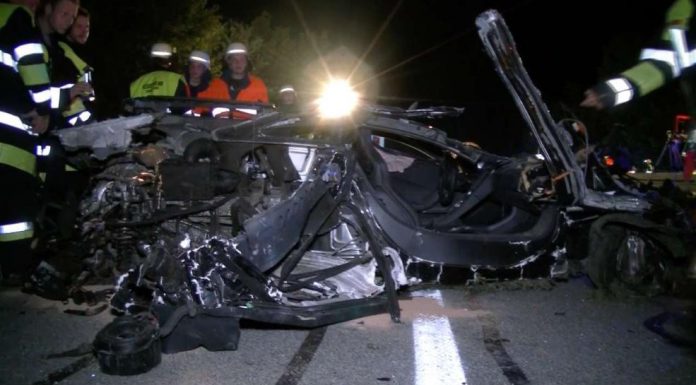 McLaren 12C crashes at 240 km/h