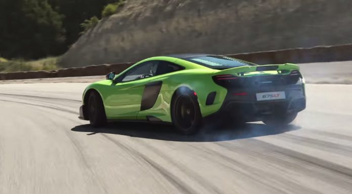 McLaren 675LT in Napier Green hits the track