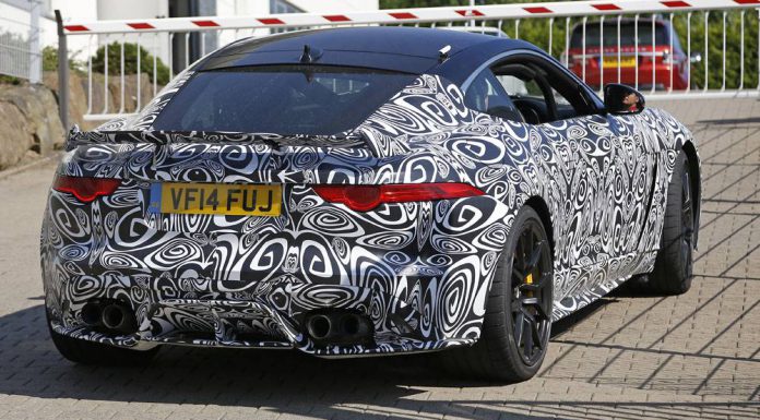 Jaguar F-Type SVR spy shots rear 