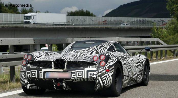 Hardcore Pagani Huayra spy shots rear