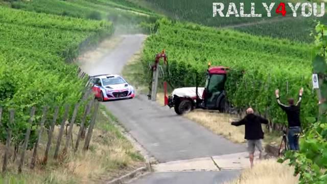 Video: Hyundai i20 WRC Escapes Tractor Crash Narrowly!