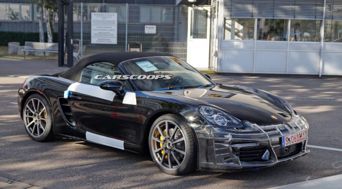 Facelifted Porsche Boxster spied testing