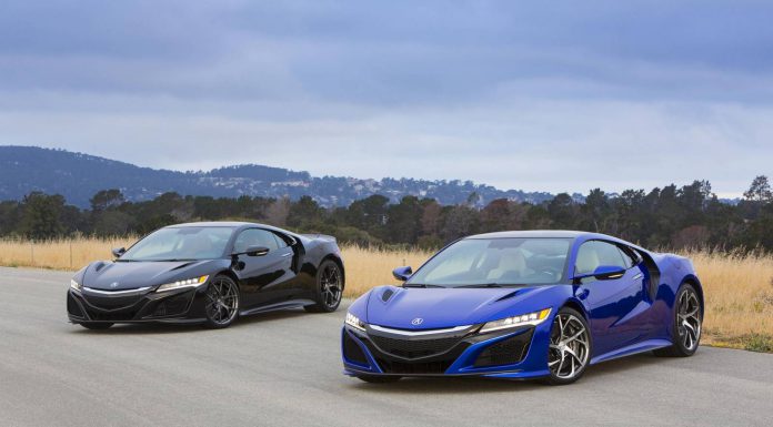 Blue and Black Acura NSX